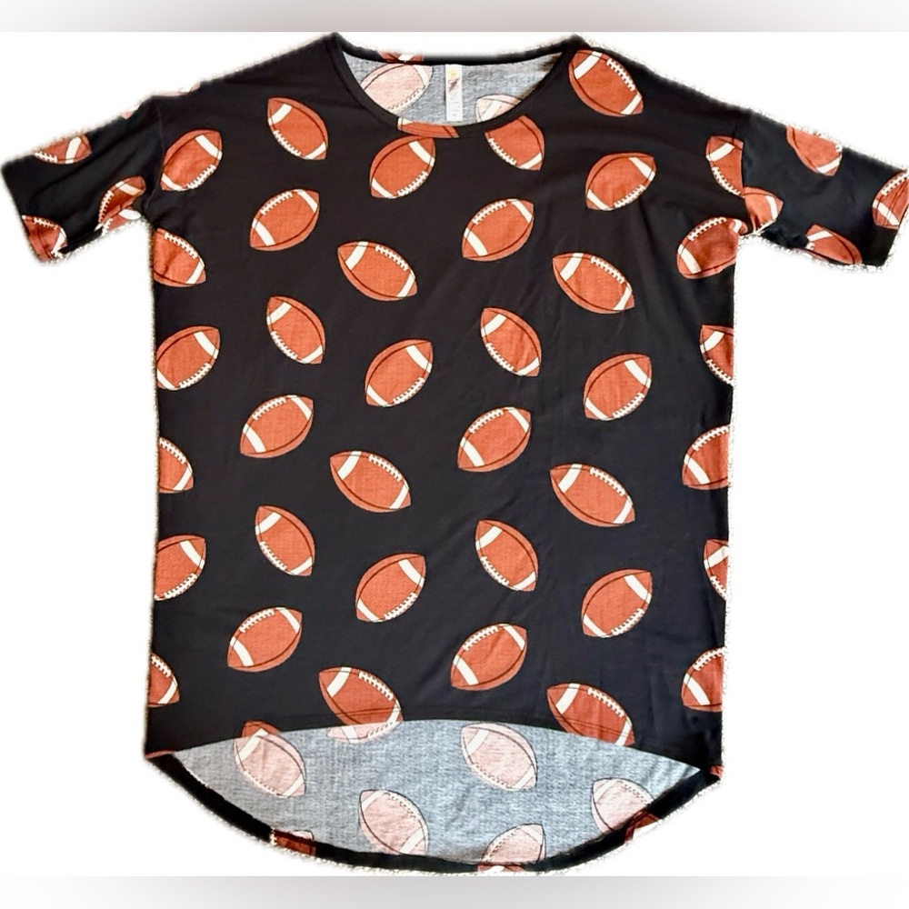 LuLaRoe Football Print Irma Shirt